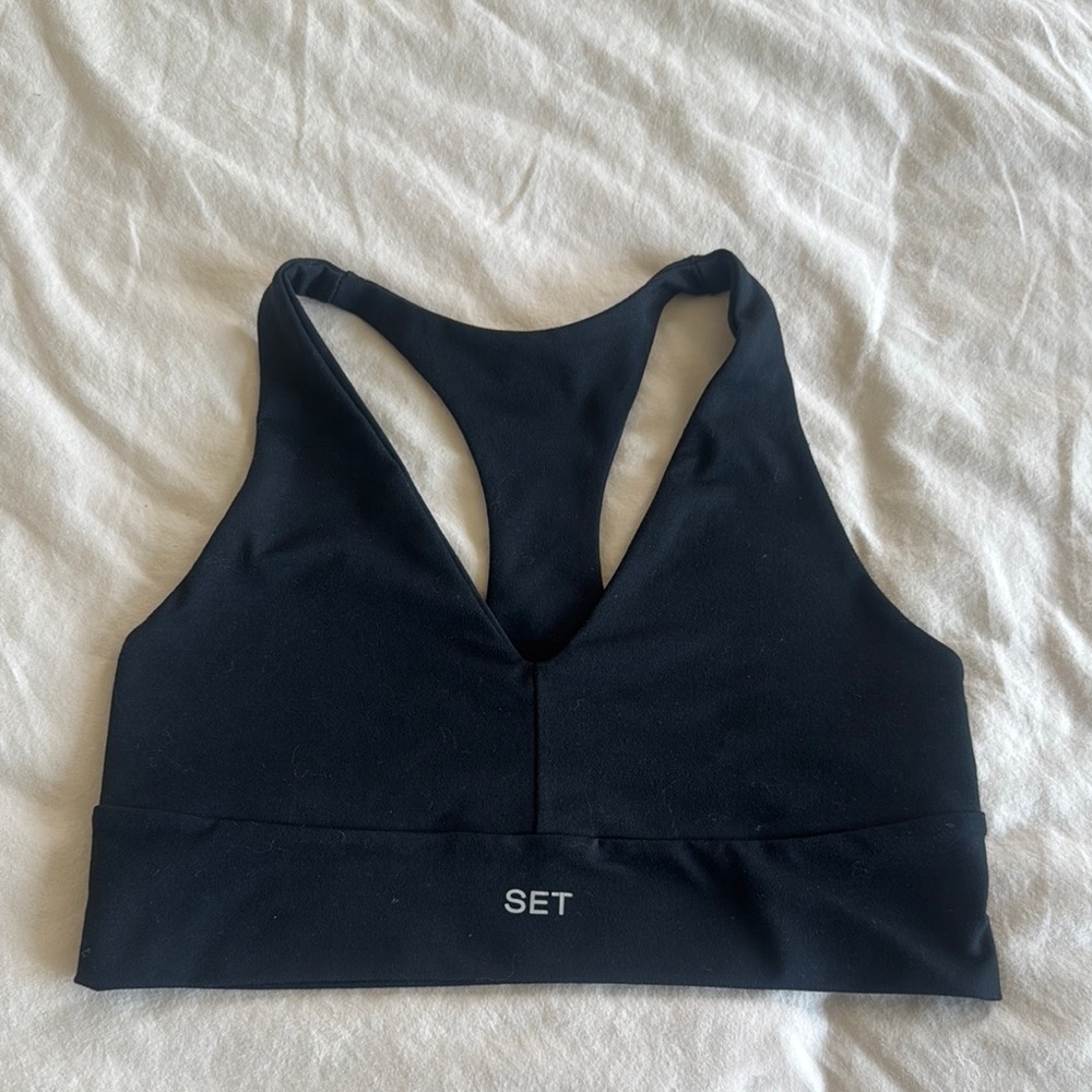 Set Active Black Sports Bra